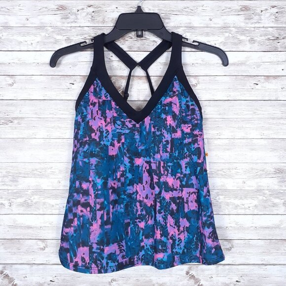 Nike Tankini Swim Top S Padded Cups Racer Back 257 - Picture 2 of 4